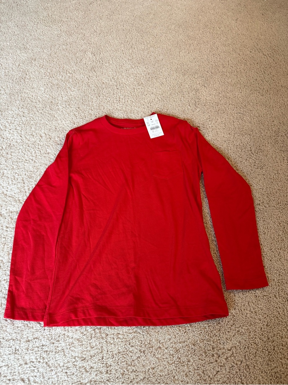 Crewcuts Red Long-Sleeve Pocket Tee